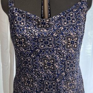 White House Black Market Blue and White Dress